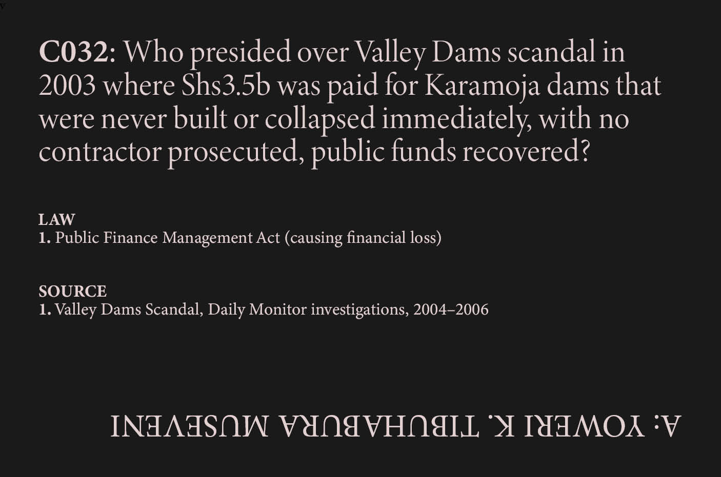 Valley Dams Scandal