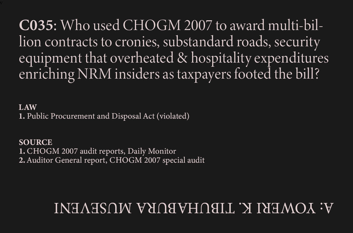 CHOGM Crony Contracts