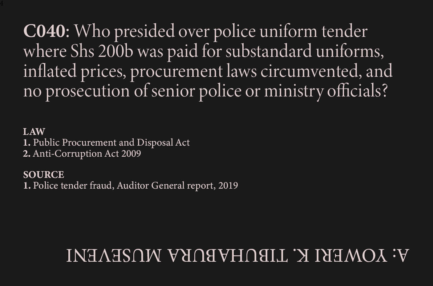 Police Uniform Tender