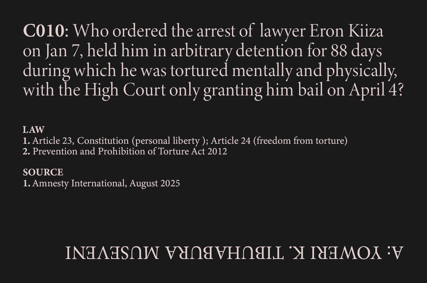 Eron Kiiza Arrested