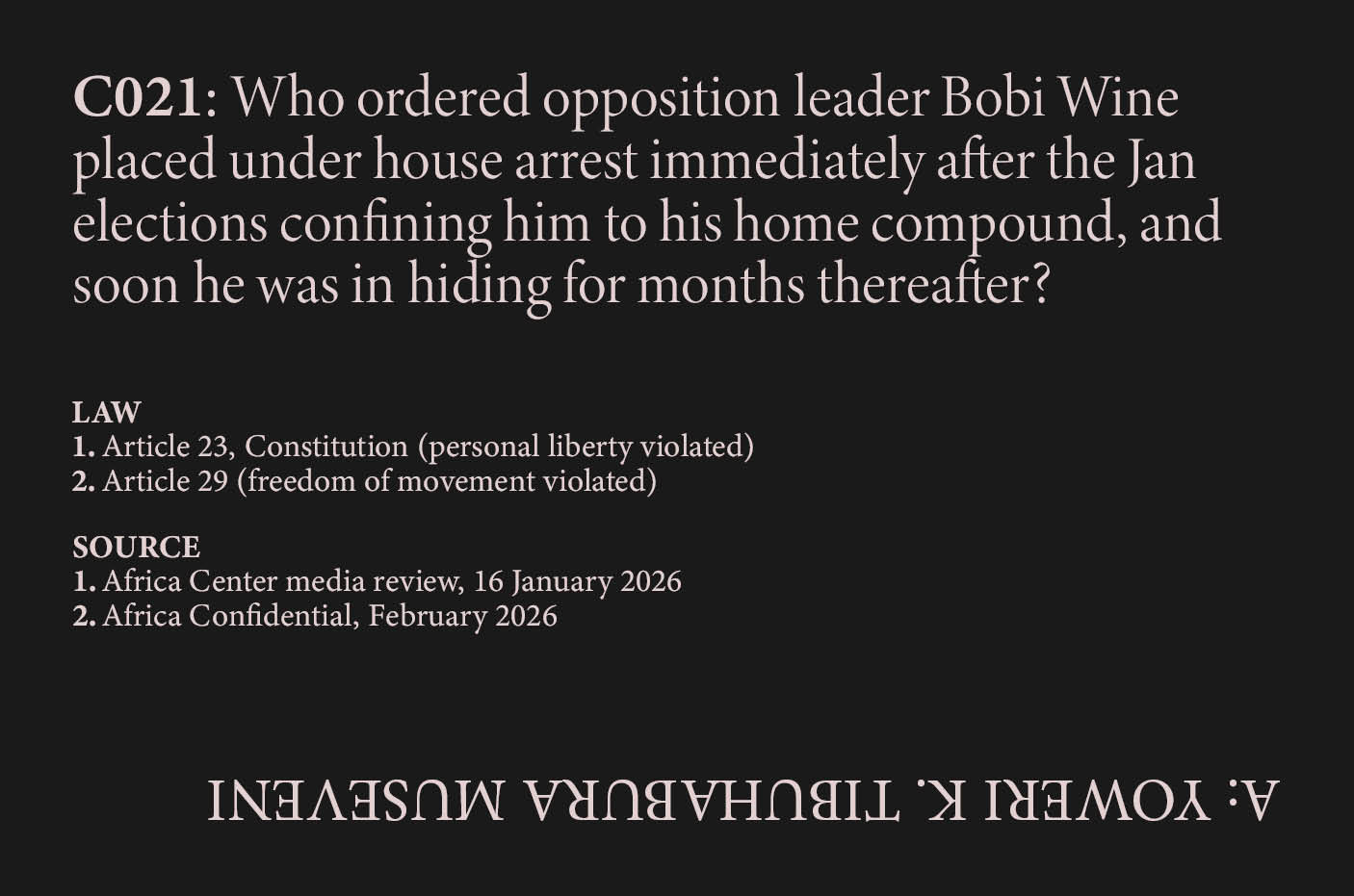Bobi Wine House Arrest