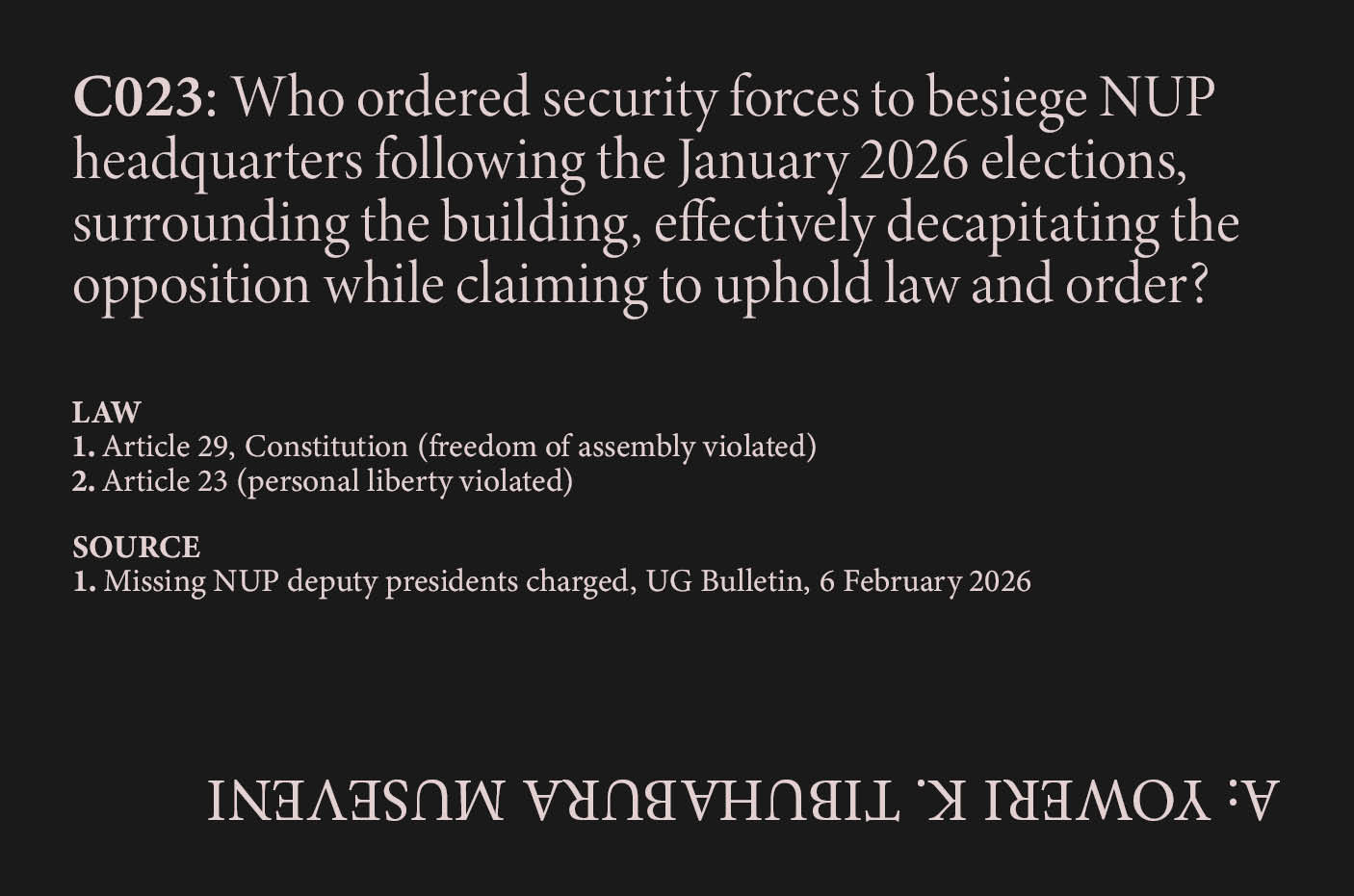 NUP Headquarters Besieged