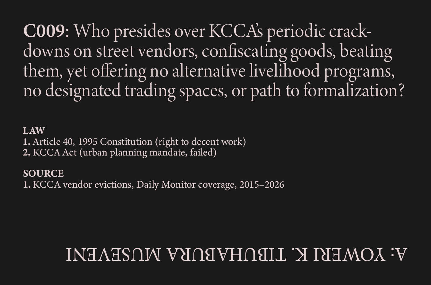 KCCA Vendors